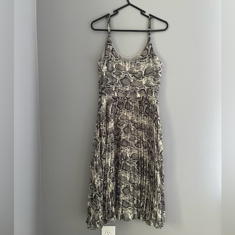 Bohme Pleated Snake Print Dress - size small
